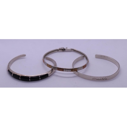 126 - 3 silver bracelets