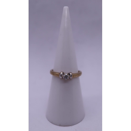 147 - Gold diamond solitaire ring - Size K