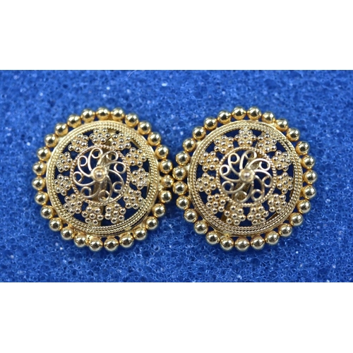 171 - 22ct gold Mughal style earrings - Approx weight 4.1g with original receipt