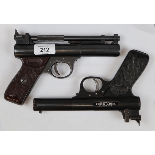 212 - 2 Webley Premier air pistols - 1 working 1 A/F