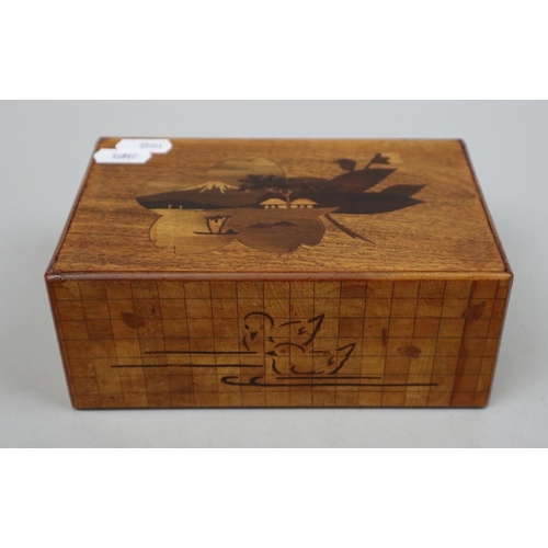 256 - Japanese wooden puzzle box - Approx W: 18cm D: 11.5cm H: 5cm