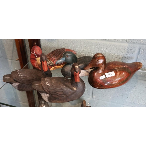 270 - Collection of wooden ducks