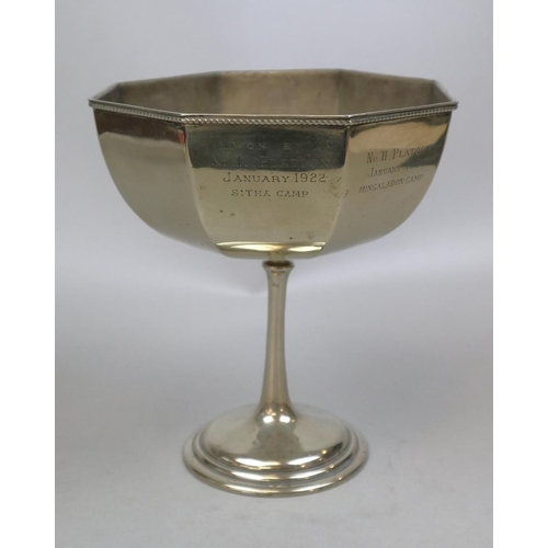 273 - Silver plate The Kings Own C Company Platoon cup circa 1920's