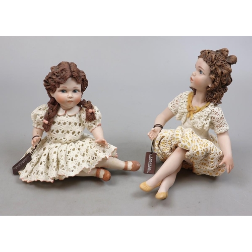 278 - 2 porcelain doll figures by Sibania - Anita and Lorella in original boxes