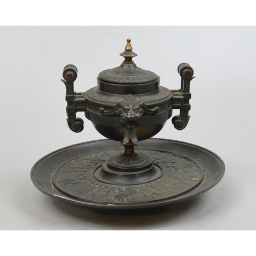 283 - Bronze inkwell