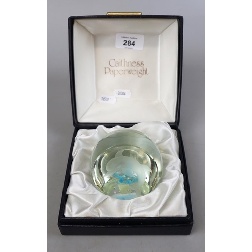 284 - Caithness paperweight L/E 53/100 - Dolphin in original box with signed certificate