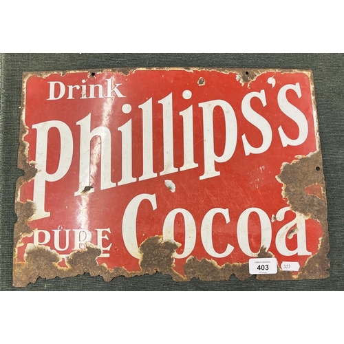 403 - Original enamel sign - Phillip's Pure Cocoa