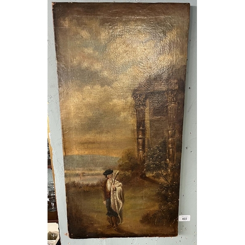 422 - Early Dutch oil on canvas- Approx IS 36cm x 68cm