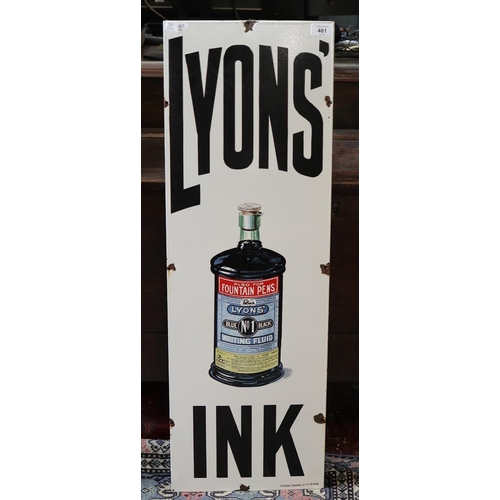 527 - Enamel sign - Lyon's Ink - Approx 91cm x 30.5cm