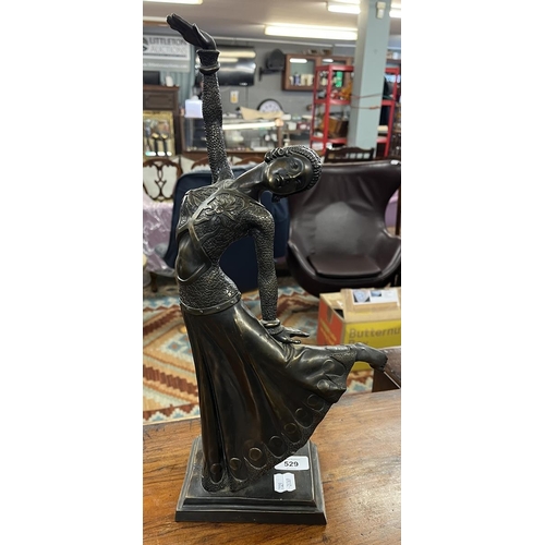 529 - Art Deco style dancing lady - Approx height: 46cm