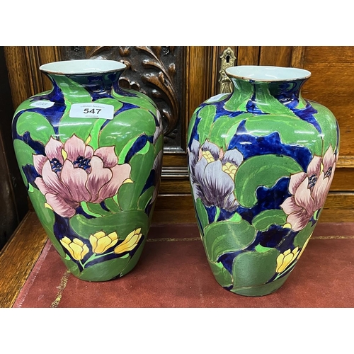 547 - Pair of Delton ware vases