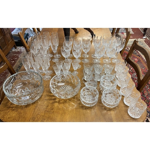 576 - Good collection of Vintage Stuart Crystal, Stafford pattern 1977 together with a good collection of ... 