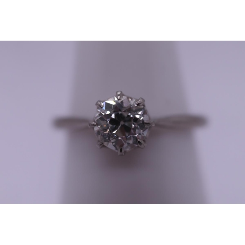 108 - Platinum diamond (1ct) solitaire ring - Size K