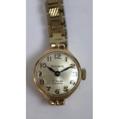 191 - 2 gold cased ladies watches, 1 being Longines