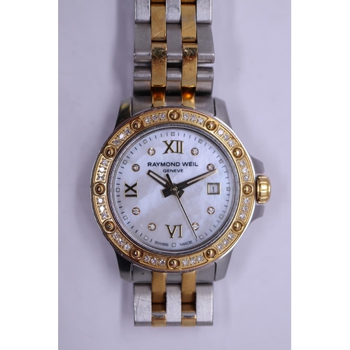 193 - Raymond Weil ladies watch with diamond bezel