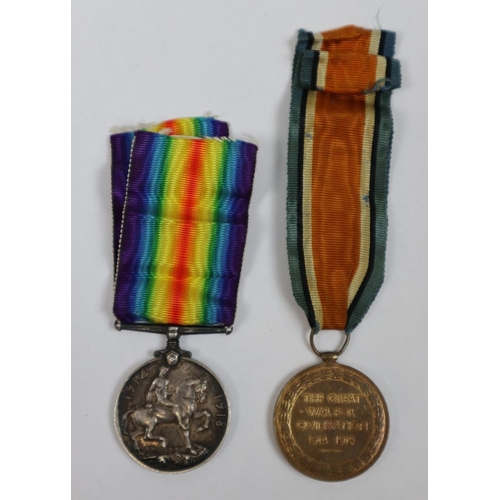 219 - WW1 medal and Victory medal to W Allen A.S.C. - Army Service Corps