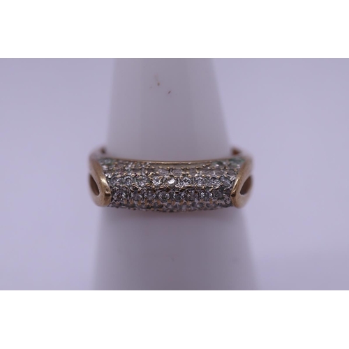 22 - 9ct gold diamond set ring - Size N