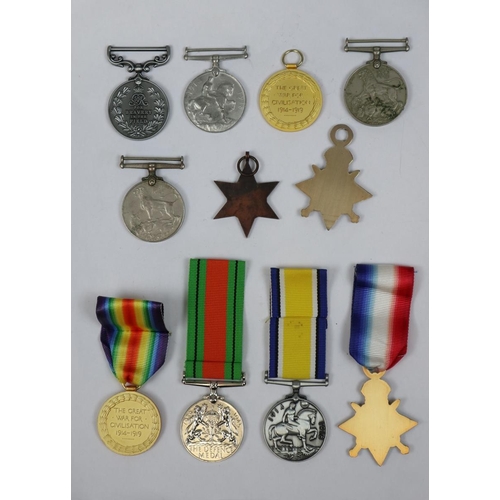 220 - WW1 medal copies together with WW2 medals