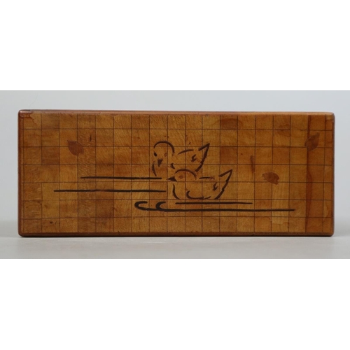 256 - Japanese wooden puzzle box - Approx W: 18cm D: 11.5cm H: 5cm