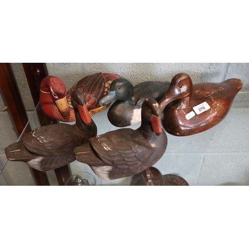 270 - Collection of wooden ducks