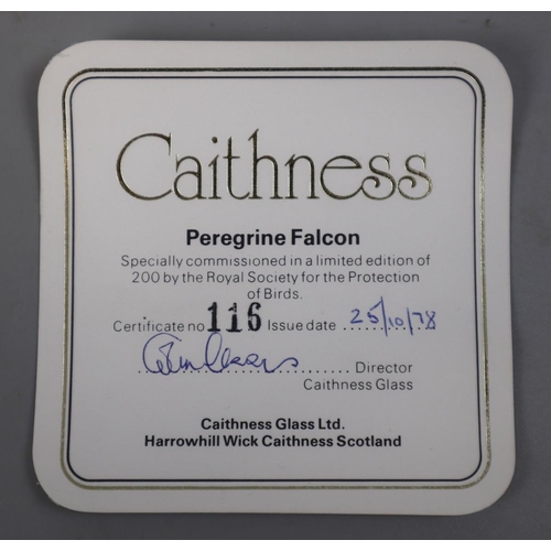 285 - Boxed Caithness L/E 116/200 - Peregrine Falcon with signed certificate