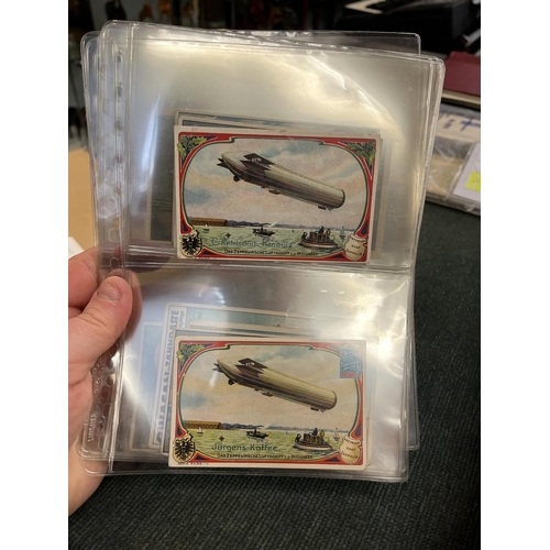 371 - Postcards - Aviation range of postcards some Zeppelins p.c plus Zeppelin trade cards