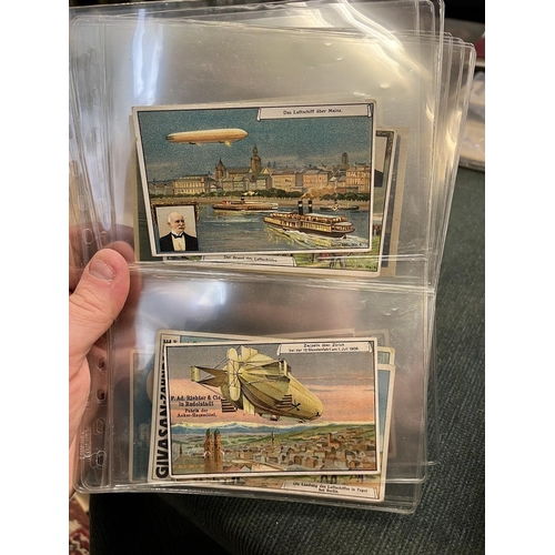 371 - Postcards - Aviation range of postcards some Zeppelins p.c plus Zeppelin trade cards