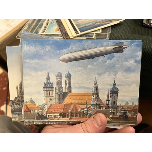 371 - Postcards - Aviation range of postcards some Zeppelins p.c plus Zeppelin trade cards