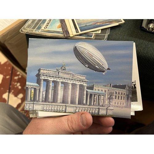 371 - Postcards - Aviation range of postcards some Zeppelins p.c plus Zeppelin trade cards