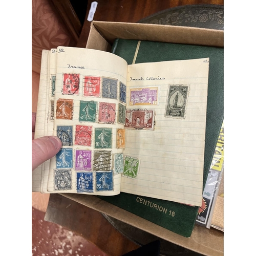 386 - Collection of stamps and world war memoribilia