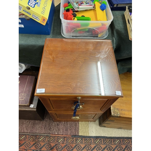 391 - 2 drawer wooden filing cabinet