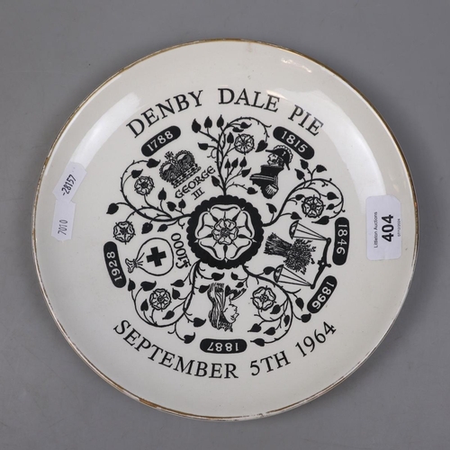 404 - Vintage Denby Dale Giant Pie commemorative plate and literature