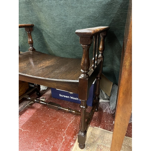 405 - Antique oak window seat