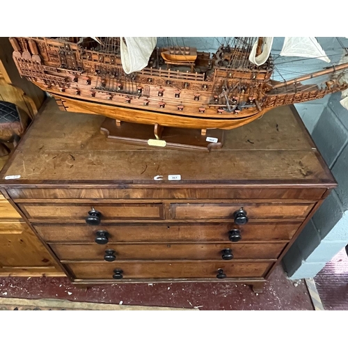 461 - Oak chest of 2 over 3 drawer with a secret drawer - Approx W: 107cm D: 52cm H: 96cm