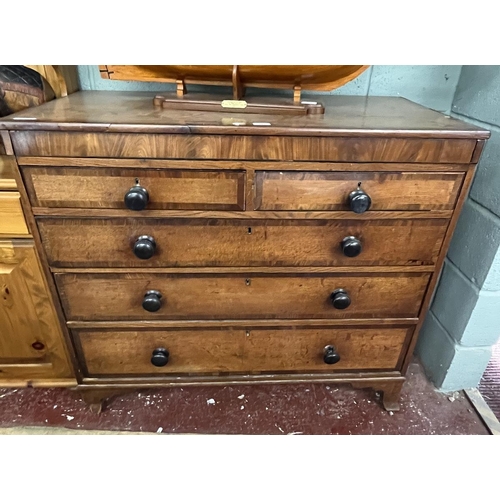 461 - Oak chest of 2 over 3 drawer with a secret drawer - Approx W: 107cm D: 52cm H: 96cm