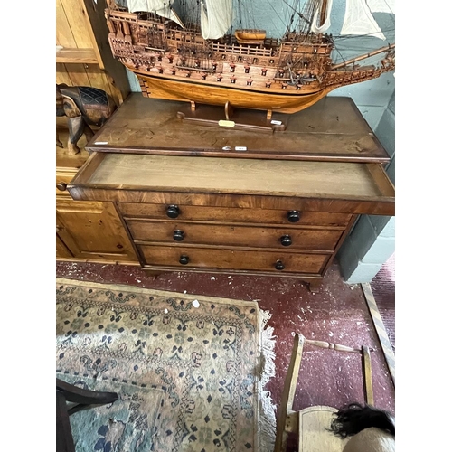 461 - Oak chest of 2 over 3 drawer with a secret drawer - Approx W: 107cm D: 52cm H: 96cm