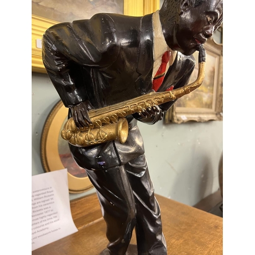 475 - Large figurine of gent playing saxophone - Approx height: 47cm