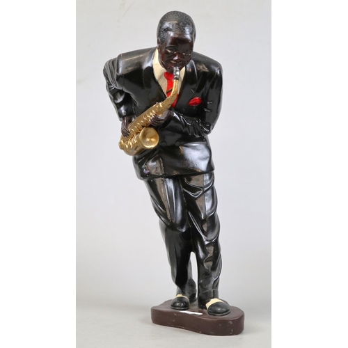 475 - Large figurine of gent playing saxophone - Approx height: 47cm