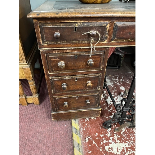 517 - Antique pedestal desk