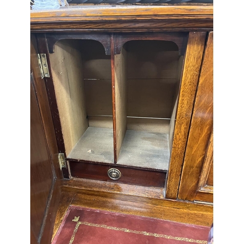 546 - Antique carved oak bureau desk