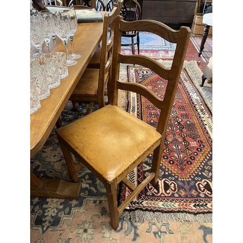 575 - Alan 'Acornman' Grainger Arts & Crafts Yorkshire school dining table and 8 matching chairs to in... 