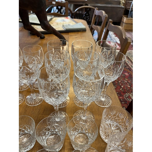 576 - Good collection of Vintage Stuart Crystal, Stafford pattern 1977 together with a good collection of ... 