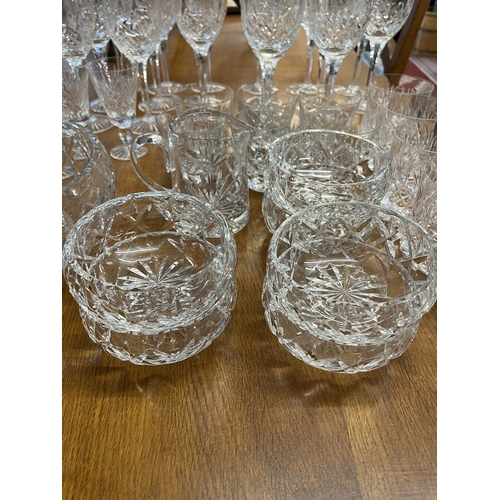 576 - Good collection of Vintage Stuart Crystal, Stafford pattern 1977 together with a good collection of ... 