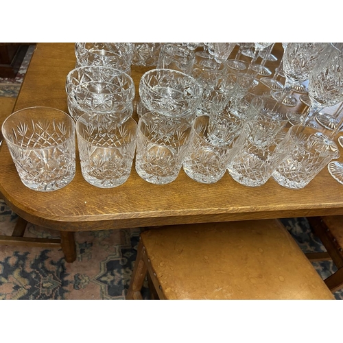 576 - Good collection of Vintage Stuart Crystal, Stafford pattern 1977 together with a good collection of ... 