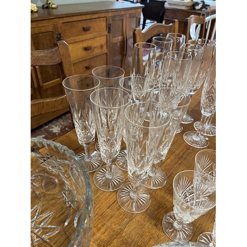 576 - Good collection of Vintage Stuart Crystal, Stafford pattern 1977 together with a good collection of ... 