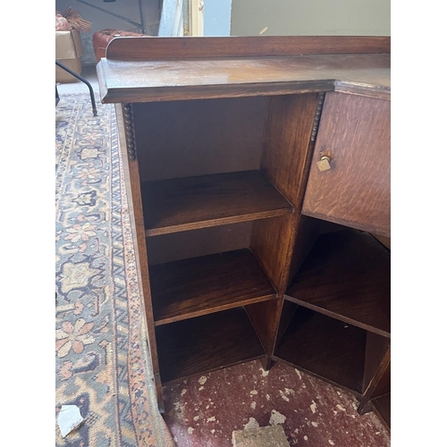 631 - Oak corner bookcase