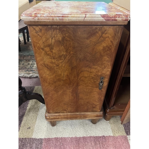 648 - Pair of marble topped bedside cabinets - Approx W: 40cm D: 40cm H: 75cm