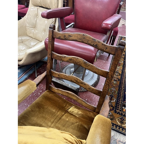 684 - Antique upholstered armchair