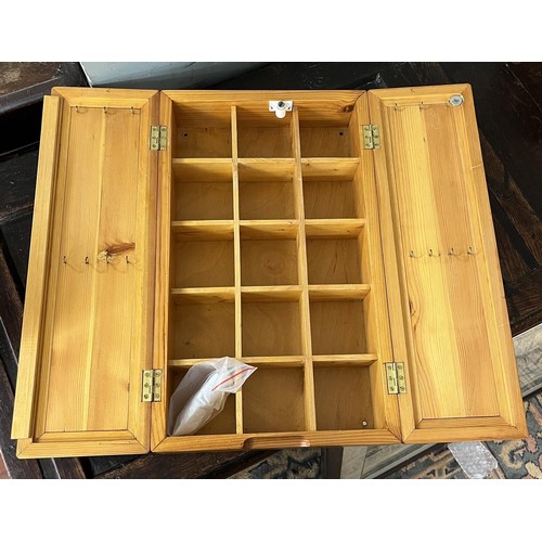 561 - Pine pigeon hole collectors cabinet