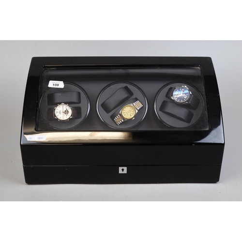 108 - Modalo watch winder case together with a collection of watches